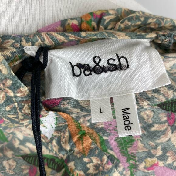 BA&SH Ecru Floral Jerry 3/4 Sleeve Relaxed Scoop Neck Top Large Cotton - Picture 11 of 15